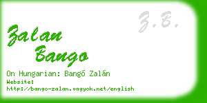 zalan bango business card