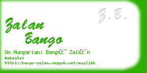 zalan bango business card